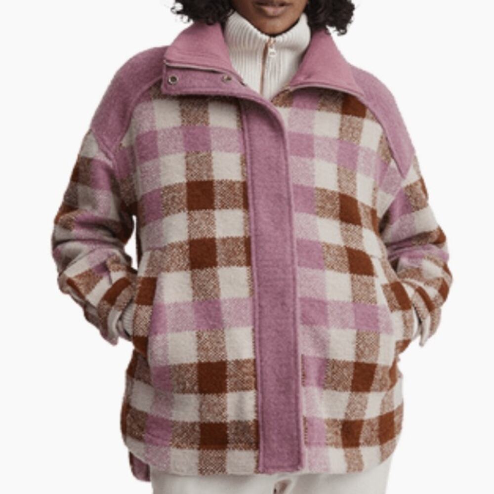 Varley Alma Jacket - Pink Plaid NWT Size S